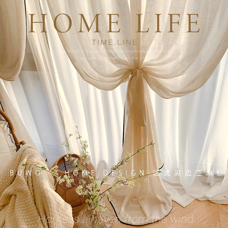 Льняные тюлевые шторы с черной – обзор и цена Home Fragrance Linen